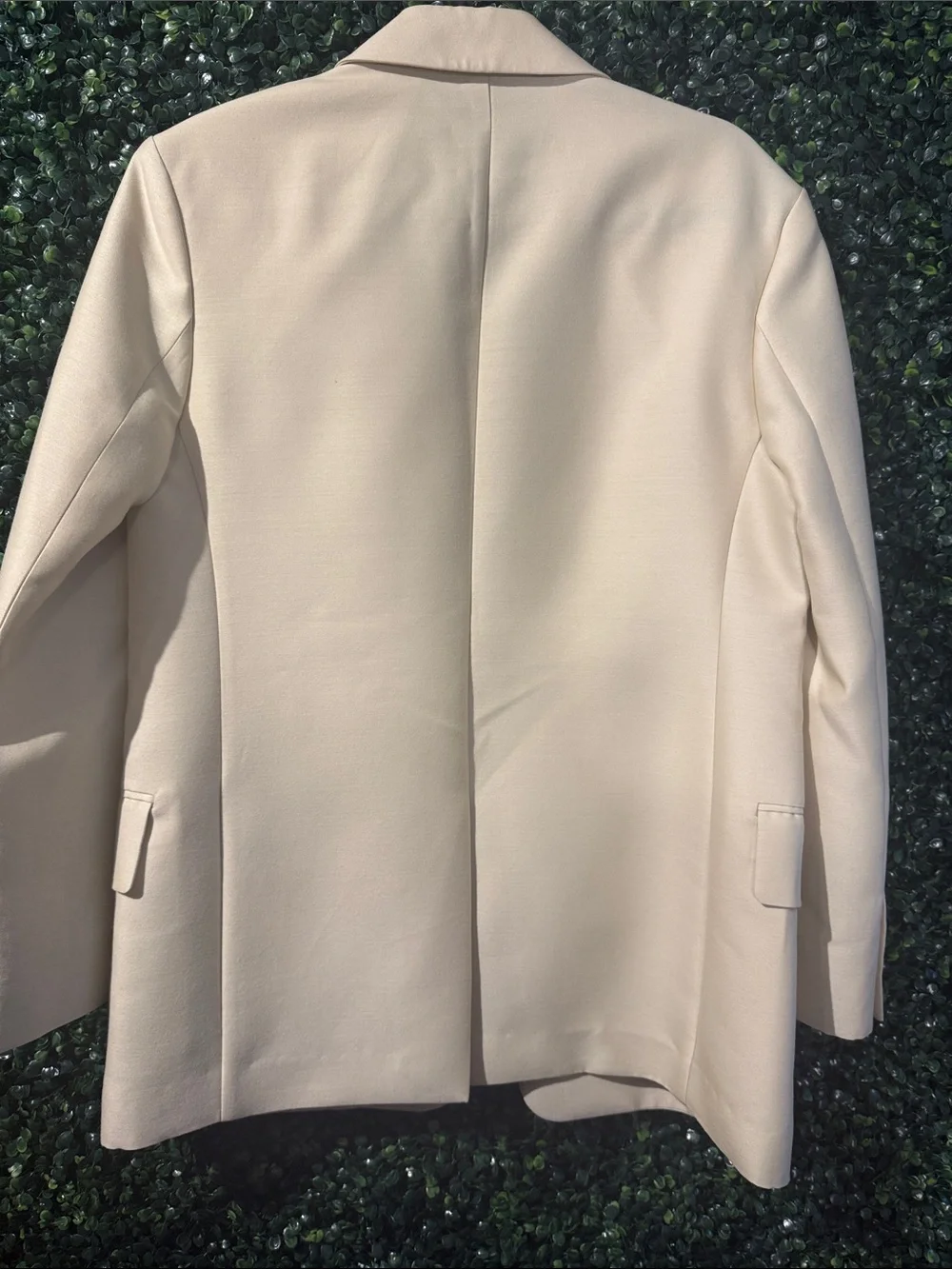 The Frankie Shop Cream Single-Breasted Blazer